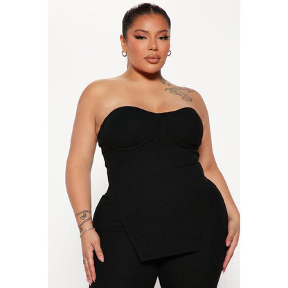 Call My Name Ribbed Pant Set - Black